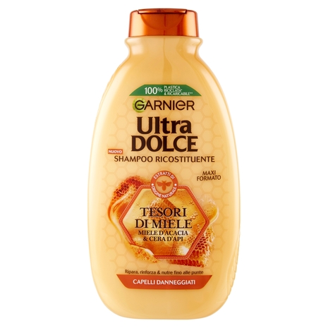 Garnier Ultra Dolce Shampoo Tesori di Miele, con Pappa Reale e Miele Propoli. Senza parabeni, 300 ml